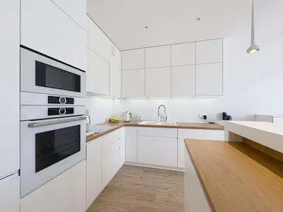 Nowoczesna zabudowa kuchenna w mieszkaniu w Łodzi